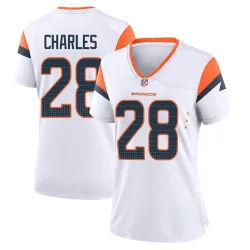 Women's Jamaal Charles Denver Broncos No.28 Game 2nd Jersey - White