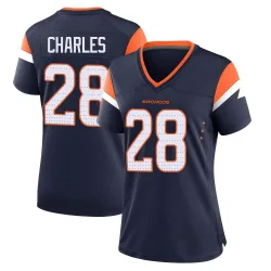 Women's Jamaal Charles Denver Broncos No.28 Game Alternate Jersey - Navy