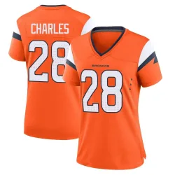 Women's Jamaal Charles Denver Broncos No.28 Game Jersey - Orange