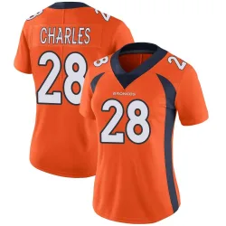 Women's Jamaal Charles Denver Broncos No.28 Limited Team Color Vapor Untouchable Jersey - Orange