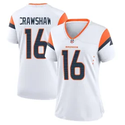 Women's Jeremy Crawshaw Denver Broncos No.16 Game 2nd Jersey - White