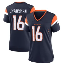 Women's Jeremy Crawshaw Denver Broncos No.16 Game Alternate Jersey - Navy