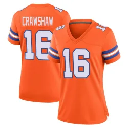 Women's Jeremy Crawshaw Denver Broncos No.16 Game Alternate Mile High Collection 1977 Throwback Jersey - Orange