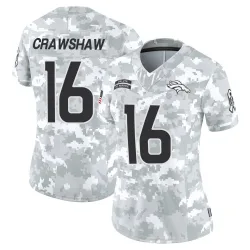 Women's Jeremy Crawshaw Denver Broncos No.16 Limited 2024 Salute to Service Jersey - Arctic Camo