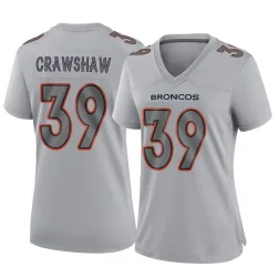 Women's Jeremy Crawshaw Denver Broncos No.39 Game Atmosphere Fashion Jersey - Gray