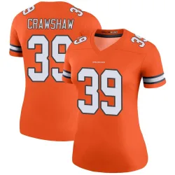 Women's Jeremy Crawshaw Denver Broncos No.39 Legend Color Rush Jersey - Orange