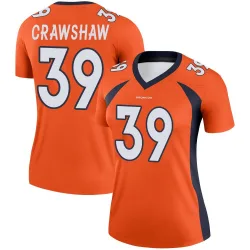 Women's Jeremy Crawshaw Denver Broncos No.39 Legend Jersey - Orange