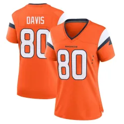 Women's Joaquin Davis Denver Broncos No.80 Game Jersey - Orange