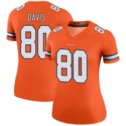 Women's Joaquin Davis Denver Broncos No.80 Legend Color Rush Jersey - Orange