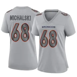 Women's Joe Michalski Denver Broncos No.68 Game Atmosphere Fashion Jersey - Gray
