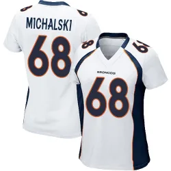 Women's Joe Michalski Denver Broncos No.68 Game Jersey - White