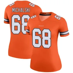 Women's Joe Michalski Denver Broncos No.68 Legend Color Rush Jersey - Orange