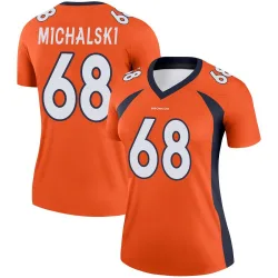 Women's Joe Michalski Denver Broncos No.68 Legend Jersey - Orange
