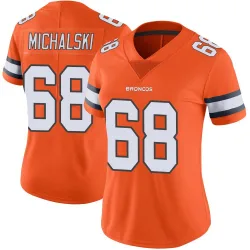 Women's Joe Michalski Denver Broncos No.68 Limited Color Rush Vapor Untouchable Jersey - Orange