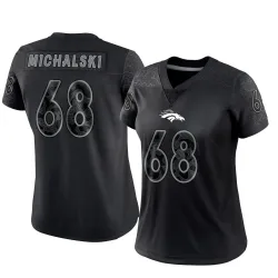 Women's Joe Michalski Denver Broncos No.68 Limited Reflective Jersey - Black