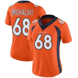 Women's Joe Michalski Denver Broncos No.68 Limited Team Color Vapor Untouchable Jersey - Orange