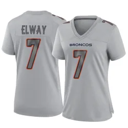Women's John Elway Denver Broncos No.7 Game Atmosphere Fashion Jersey - Gray