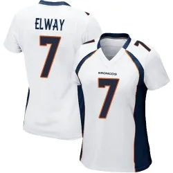Women's John Elway Denver Broncos No.7 Game Jersey - White