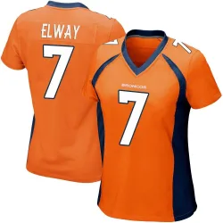 Women's John Elway Denver Broncos No.7 Game Team Color Jersey - Orange
