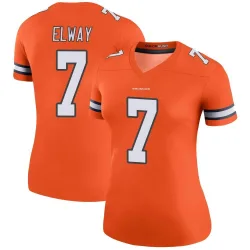 Women's John Elway Denver Broncos No.7 Legend Color Rush Jersey - Orange