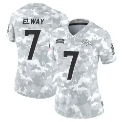 Women's John Elway Denver Broncos No.7 Limited 2024 Salute to Service Jersey - Arctic Camo