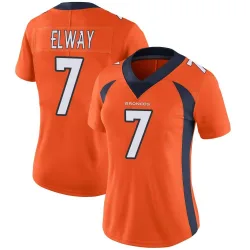 Women's John Elway Denver Broncos No.7 Limited Team Color Vapor Untouchable Jersey - Orange