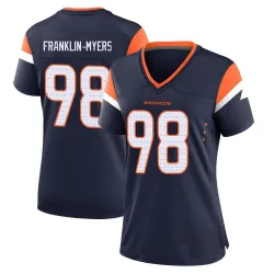 Women's John Franklin-Myers Denver Broncos No.98 Game Alternate Jersey - Navy