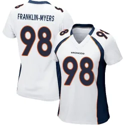 Women's John Franklin-Myers Denver Broncos No.98 Game Jersey - White