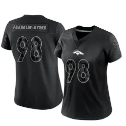 Women's John Franklin-Myers Denver Broncos No.98 Limited Reflective Jersey - Black