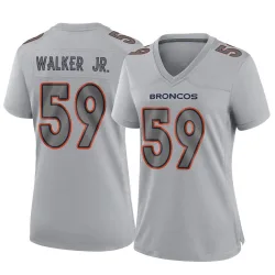 Women's Johnny Walker Jr. Denver Broncos No.59 Game Atmosphere Fashion Jersey - Gray