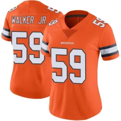 Women's Johnny Walker Jr. Denver Broncos No.59 Limited Color Rush Vapor Untouchable Jersey - Orange