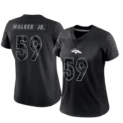Women's Johnny Walker Jr. Denver Broncos No.59 Limited Reflective Jersey - Black
