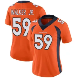 Women's Johnny Walker Jr. Denver Broncos No.59 Limited Team Color Vapor Untouchable Jersey - Orange