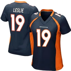 Women's Jordan Leslie Denver Broncos No.19 Game Alternate Jersey - Navy Blue
