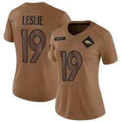 Women's Jordan Leslie Denver Broncos No.19 Limited 2023 Salute To Service Jersey - Brown