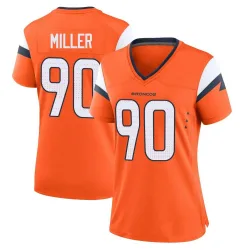 Women's Jordan Miller Denver Broncos No.90 Game Jersey - Orange