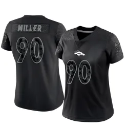Women's Jordan Miller Denver Broncos No.90 Limited Reflective Jersey - Black