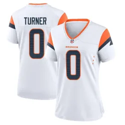 Women's Jordan Turner Denver Broncos No.0 Game 2nd Jersey - White