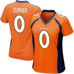 Women's Jordan Turner Denver Broncos No.0 Game Team Color Jersey - Orange