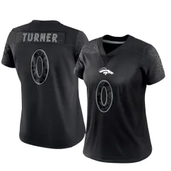 Women's Jordan Turner Denver Broncos No.0 Limited Reflective Jersey - Black