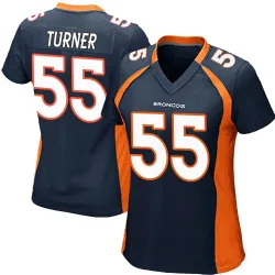 Women's Jordan Turner Denver Broncos No.55 Game Alternate Jersey - Navy Blue