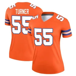 Women's Jordan Turner Denver Broncos No.55 Legend Alternate Mile High Collection 1977 Throwback Jersey - Orange