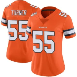Women's Jordan Turner Denver Broncos No.55 Limited Color Rush Vapor Untouchable Jersey - Orange