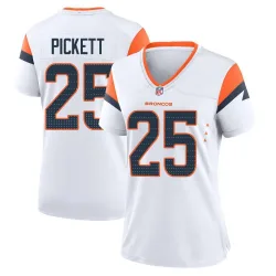 Women's Joshua Pickett Denver Broncos No.25 Game 2nd Jersey - White