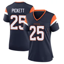 Women's Joshua Pickett Denver Broncos No.25 Game Alternate Jersey - Navy