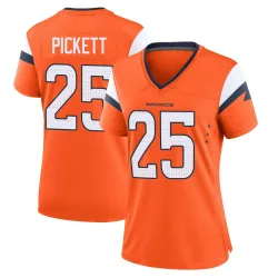 Women's Joshua Pickett Denver Broncos No.25 Game Jersey - Orange