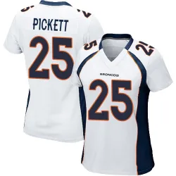 Women's Joshua Pickett Denver Broncos No.25 Game Jersey - White