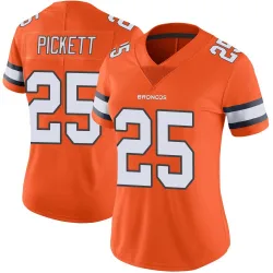 Women's Joshua Pickett Denver Broncos No.25 Limited Color Rush Vapor Untouchable Jersey - Orange