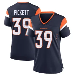 Women's Joshua Pickett Denver Broncos No.39 Game Alternate Jersey - Navy