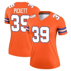 Women's Joshua Pickett Denver Broncos No.39 Legend Alternate Mile High Collection 1977 Throwback Jersey - Orange